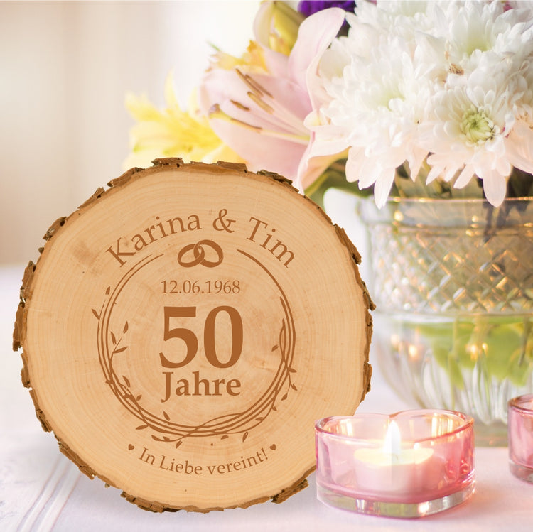 Baumscheibe Hochzeitsjubiläum - jede Jahreszahl möglich