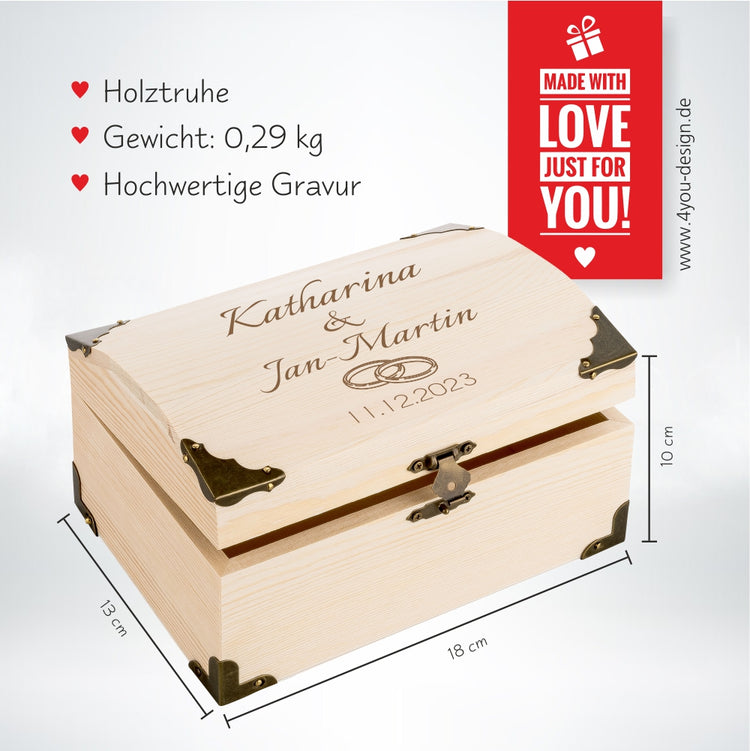 Personalisierbare Schatztruhe Ringe