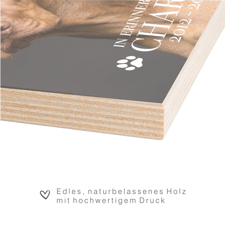 Personalisiertes Holzbild In Erinnerung an das Haustier