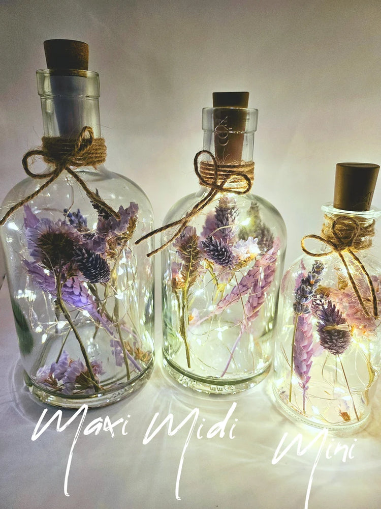 Trockenblumen im Glas mit Wunschtext