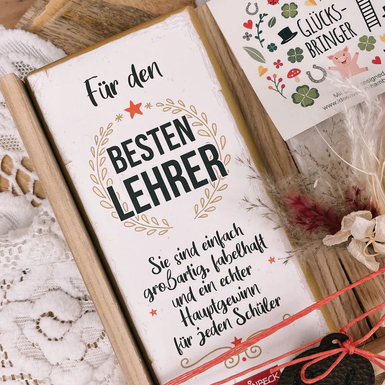 Geschenkset für Lehrer  - Abschiedsgeschenk mit Schokolade