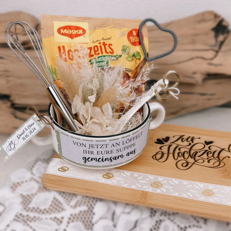 Hochzeitsgeschenk Hochzeitstasse - Hochzeitssuppe - Jetzt löffelt ihr gemeinsam