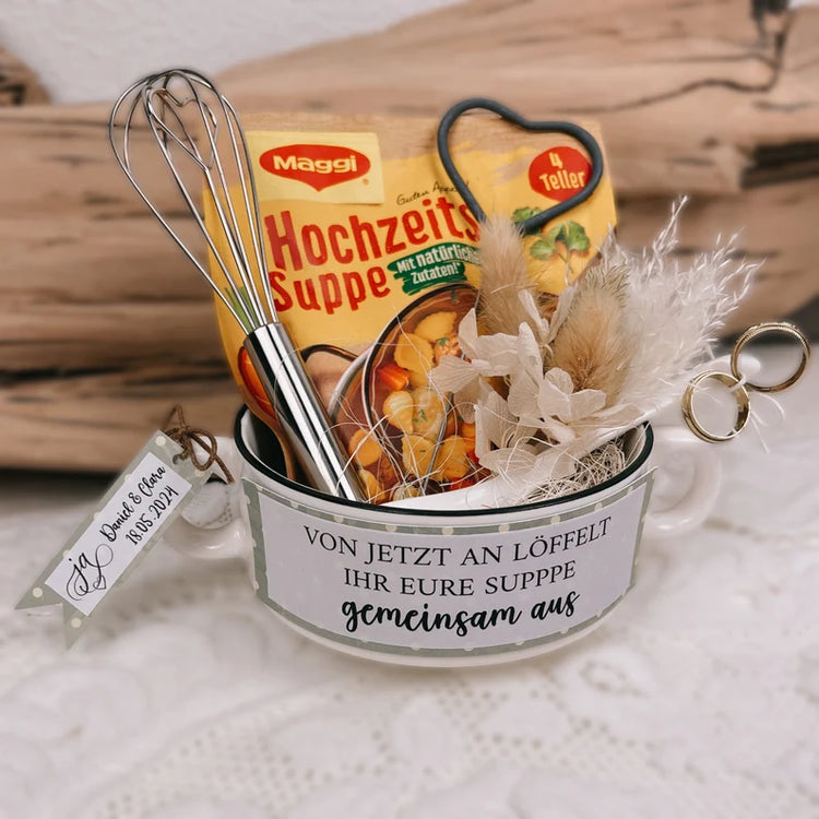Hochzeitsgeschenk Hochzeitstasse - Hochzeitssuppe - Jetzt löffelt ihr gemeinsam