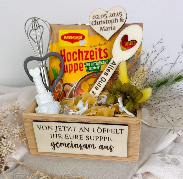 Hochzeitsgeschenk Hochzeitsbox - Hochzeitssuppe - Jetzt löffelt ihr gemeinsam