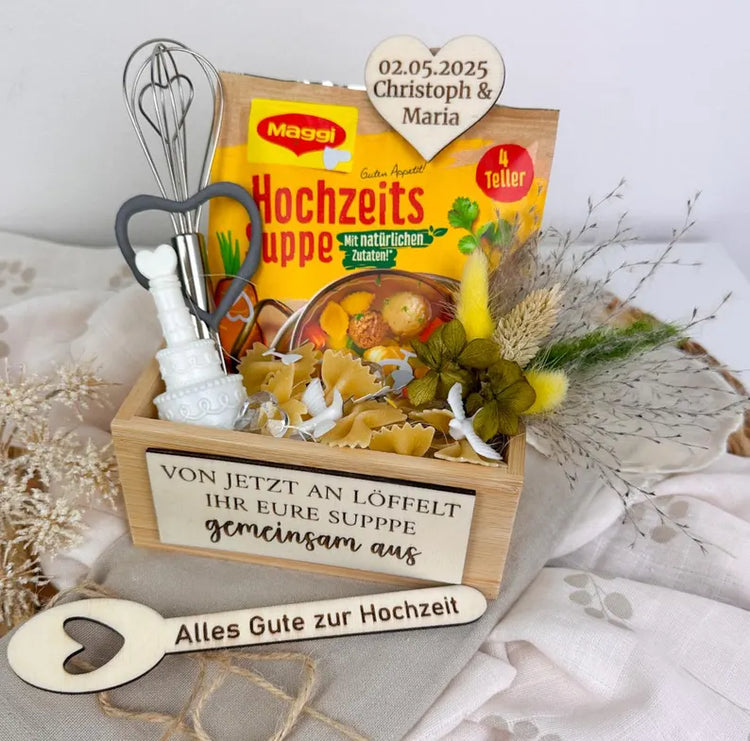 Hochzeitsgeschenk Hochzeitsbox - Hochzeitssuppe - Jetzt löffelt ihr gemeinsam