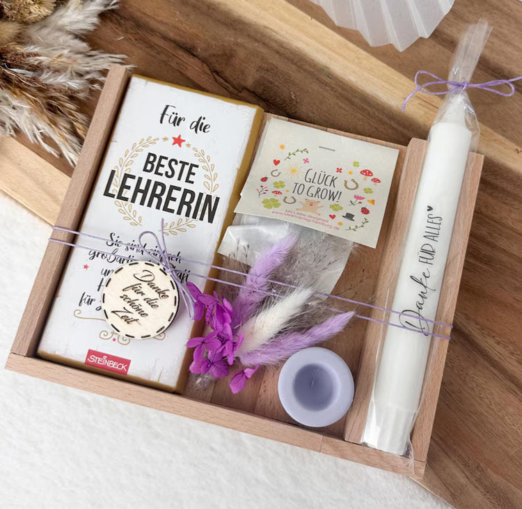 Geschenkset für Lehrer  - Abschiedsgeschenk mit Schokolade