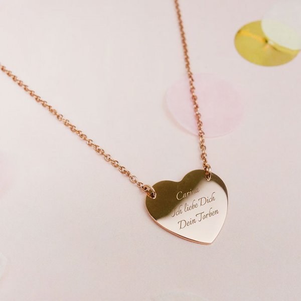 Personalisierbare Kette mit Herz-Anhänger
