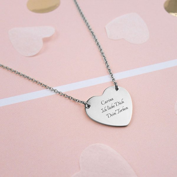 Personalisierbare Kette mit Herz-Anhänger