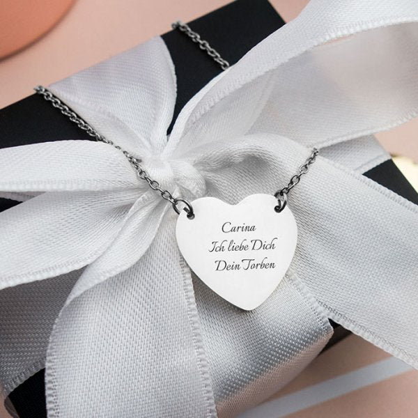 Personalisierbare Kette mit Herz-Anhänger