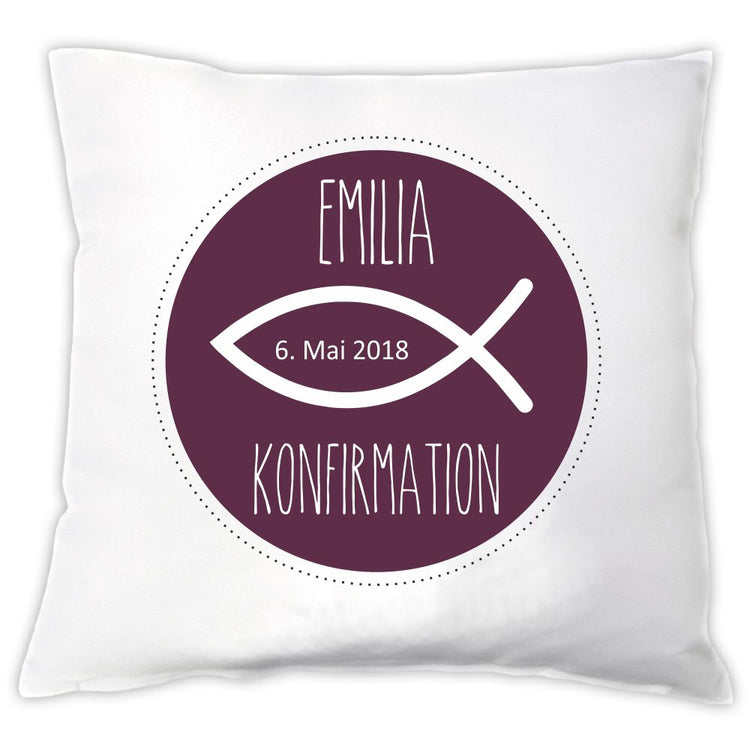 Personalisiertes Kissen Meine Konfirmation / Firmung / Kommunion