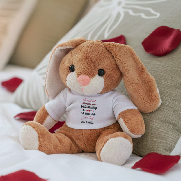 Kuscheltier Hase zum Valentinstag - mit Wunschnamen
