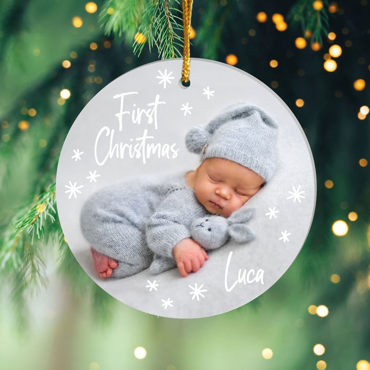 Acrylanhänger First Christmas mit Foto