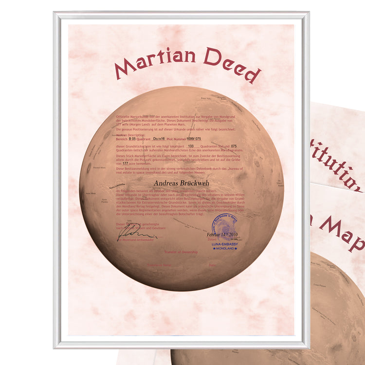 Marsgrundstück Claim - persönliches Stück Land auf dem roten Planeten