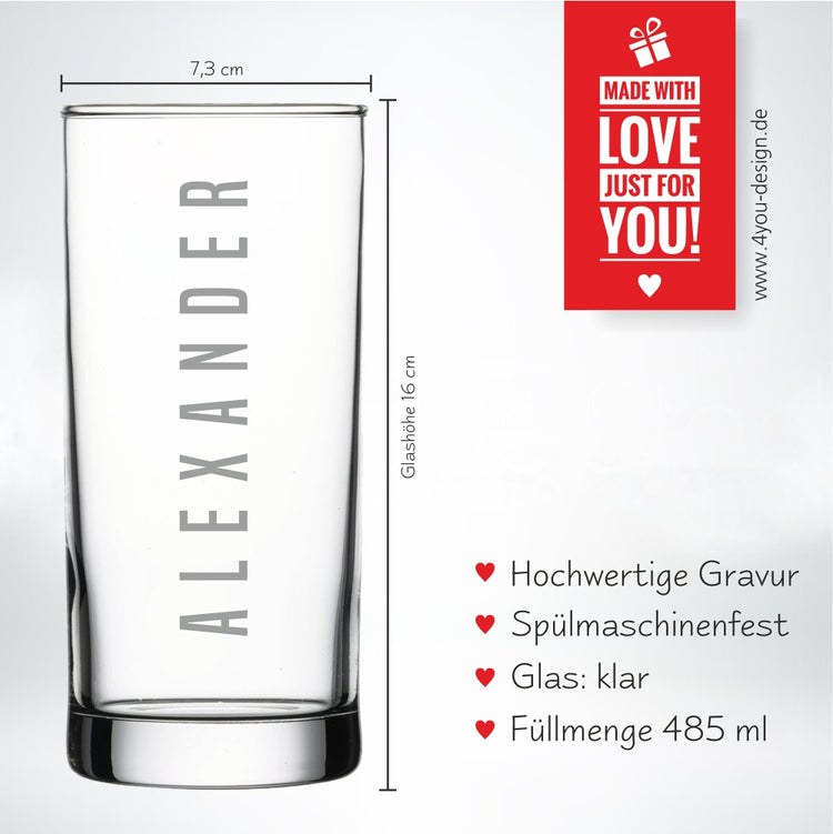 Saftglas Name Großbuchstaben