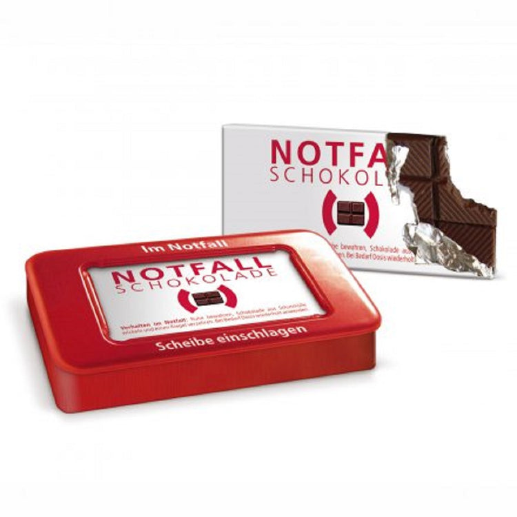 Notfallschokolade in der Blechdose