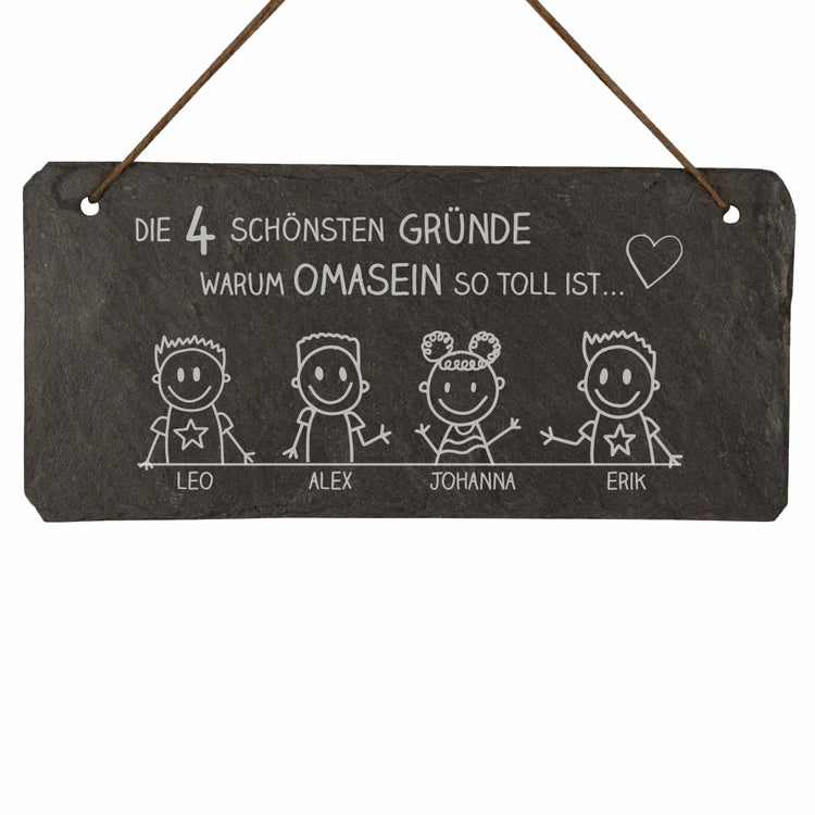 Schiefertafel Omasein / Opasein
