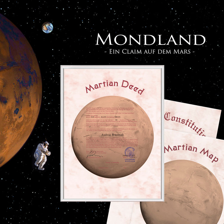 Marsgrundstück Claim - persönliches Stück Land auf dem roten Planeten