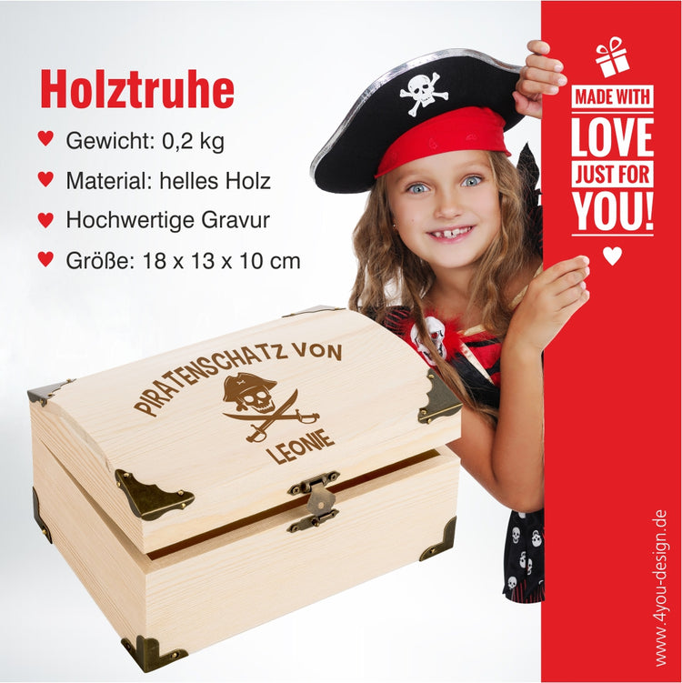 Schatztruhe mit Namensgravur Piratenschatz