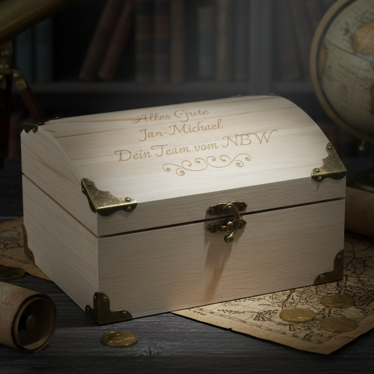 Schatztruhe mit Wunschtext