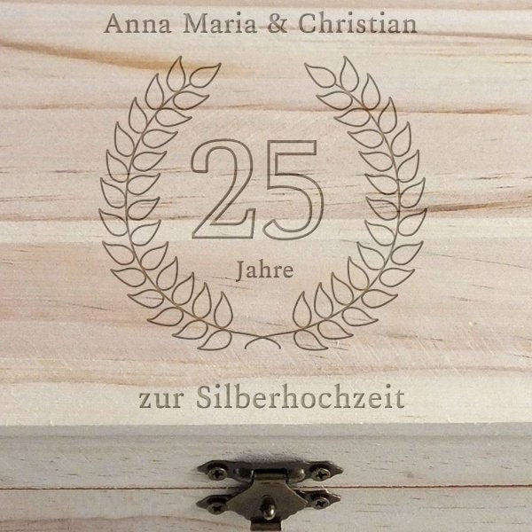Personalisierbare Schatztruhe zur Silberhochzeit