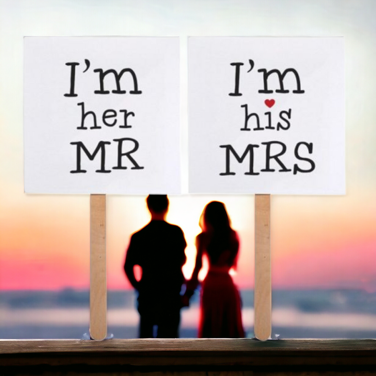 Mr & Mrs Fotoschilder zur Hochzeit