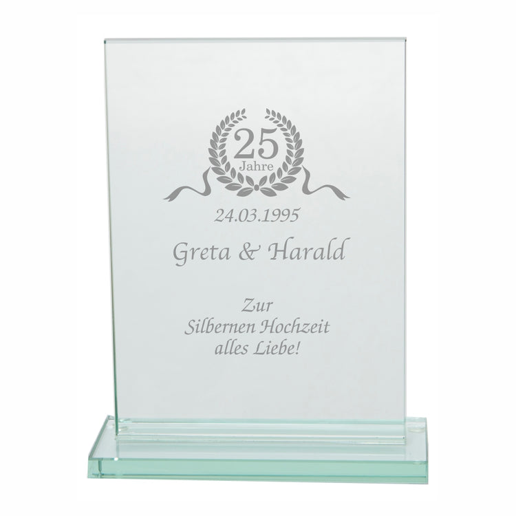 Personalisierter Glaspokal Zur Silbernen Hochzeit
