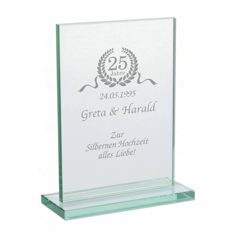 Personalisierter Glaspokal Zur Silbernen Hochzeit