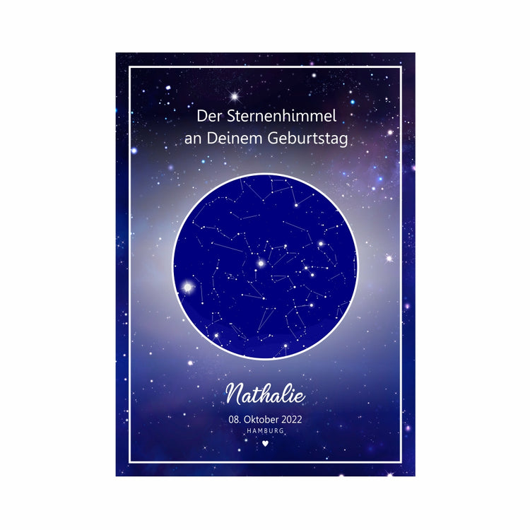 Poster Sternenhimmel zum Geburtstag