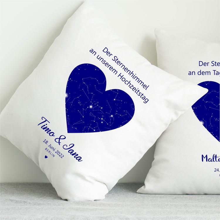 Kissen Dein Sternenhimmel zum Hochzeitstag für Paare - personalisierbar