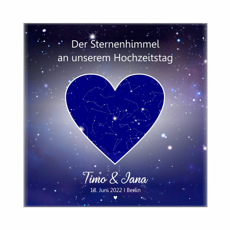Leinwand Dein Sternenhimmel zum Hochzeitstag für Paare - personalisierbar