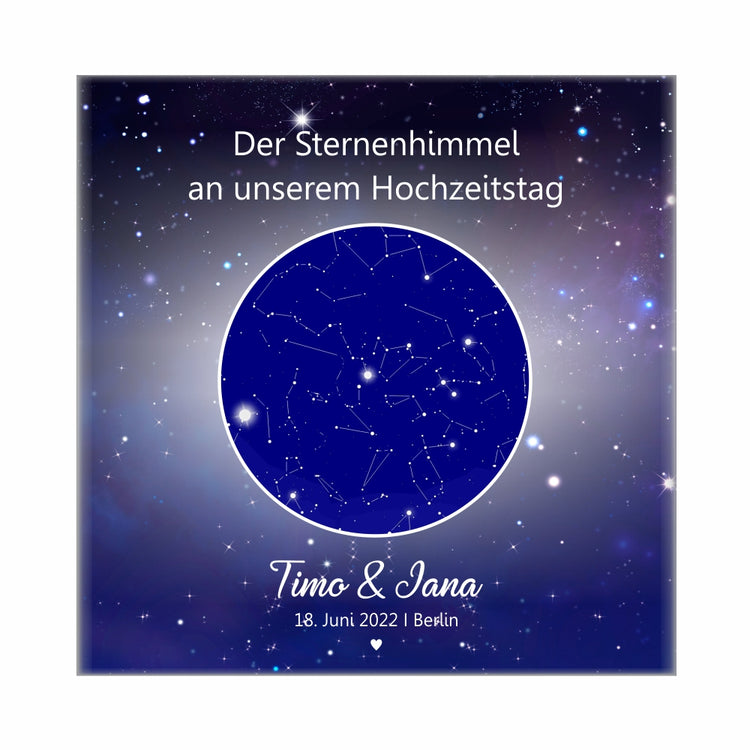 Leinwand Dein Sternenhimmel zum Hochzeitstag für Paare - personalisierbar