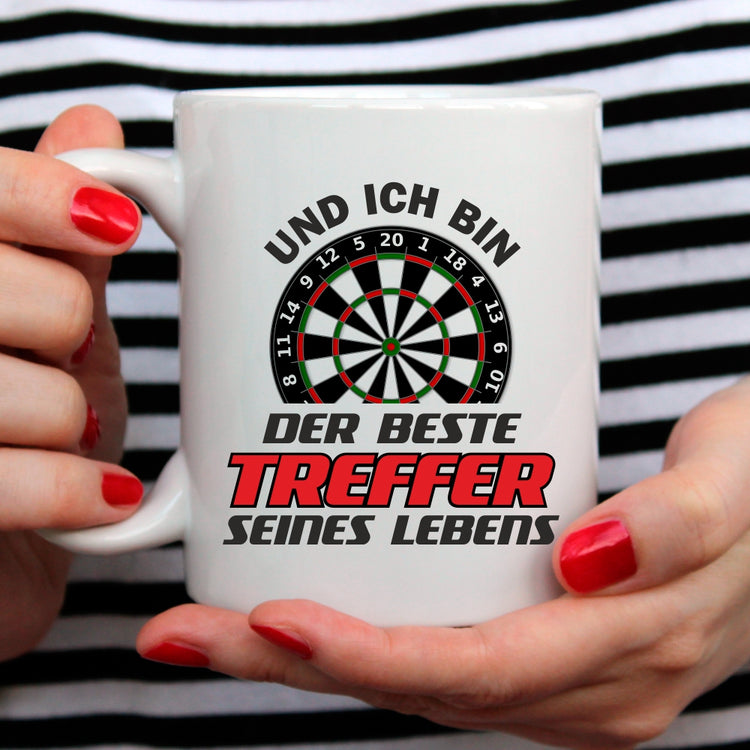 Tassen-Set Ich bin ein Dart Spieler & Und ich bin der beste Treffer seines Lebens