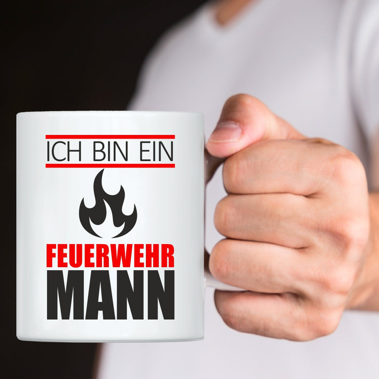 Tassen-Set Ich bin ein Feuerwehrmann & Und ich bin die Flamme seines Lebens