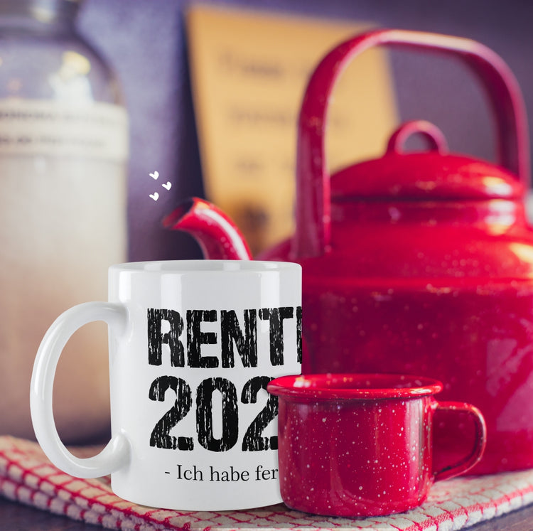 Weiße Tasse Rente 2026 - Ich habe fertig!