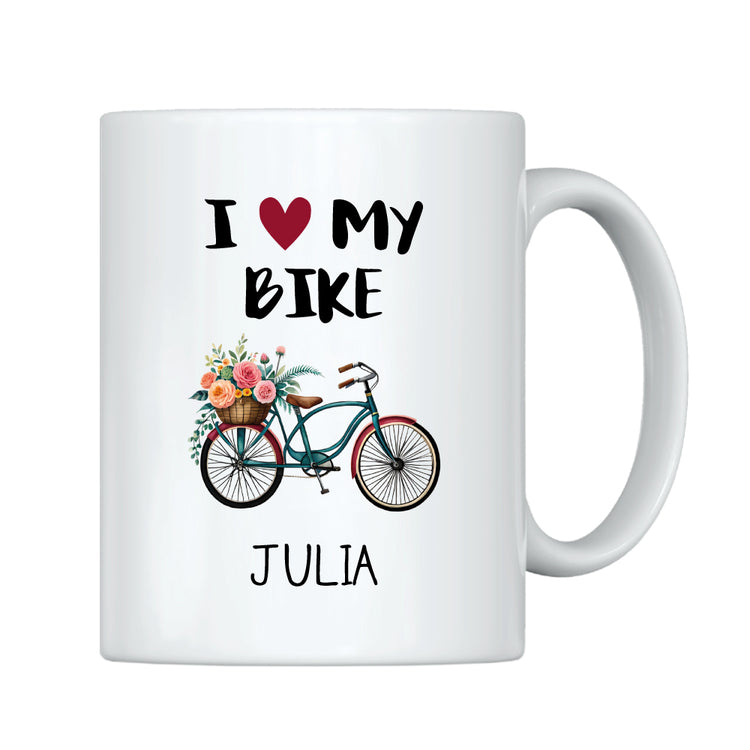 Personalisierte Tasse I love my bike