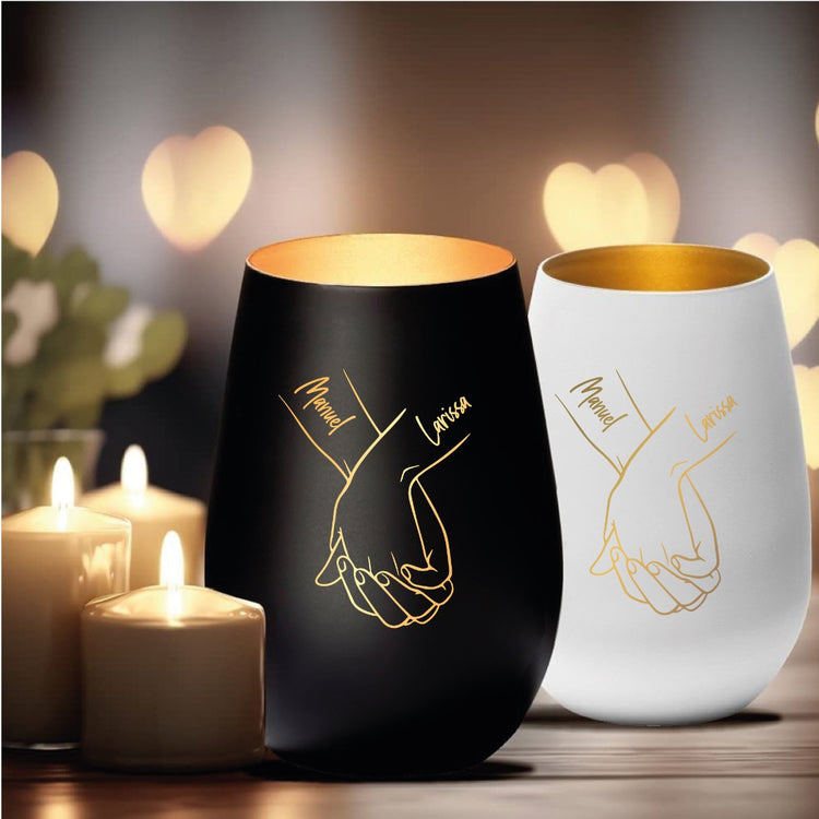 Windlicht Haltende Hände mit Namen