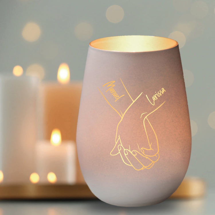 Windlicht Haltende Hände mit Namen