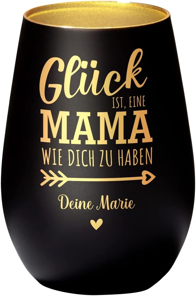 Windlicht Glück ist, eine Mama wie dich zu haben personalisiert