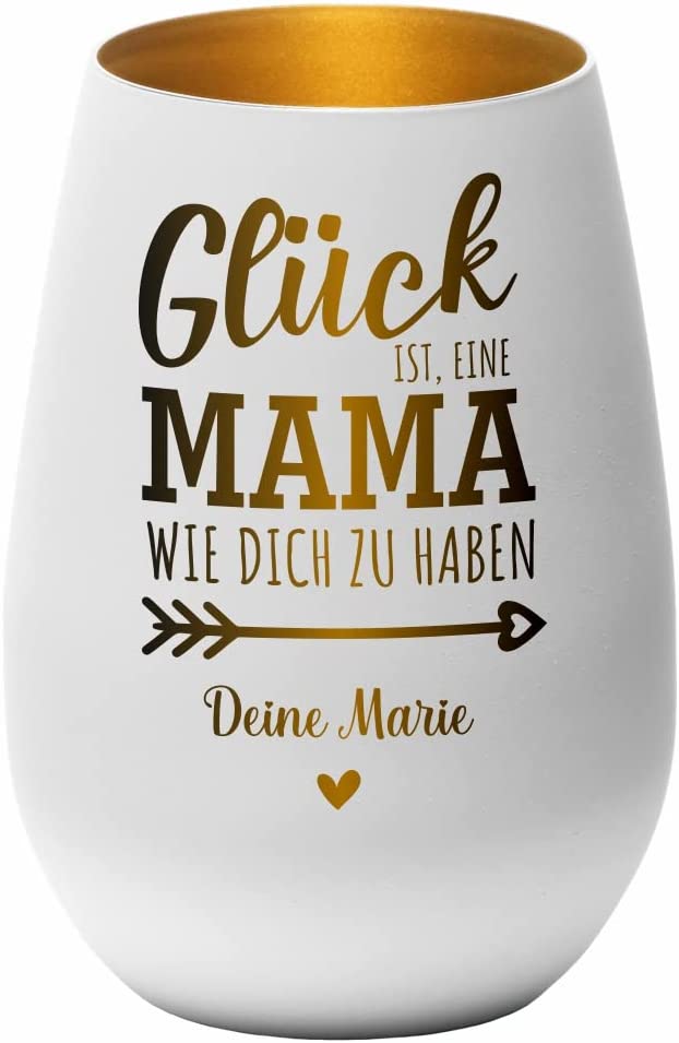 Windlicht Glück ist, eine Mama wie dich zu haben personalisiert