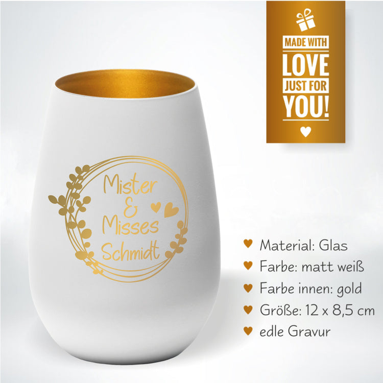 Windlicht Hochzeit Mister & Misses
