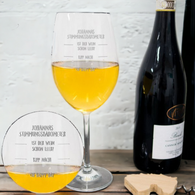 XL Weinglas Stimmungsbarometer mit Namensgravur