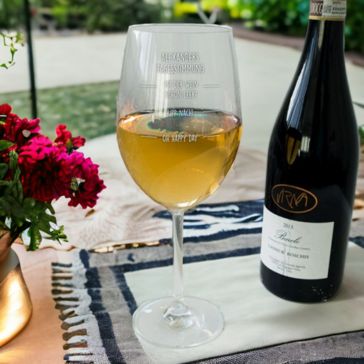 XL Weinglas Stimmungsbarometer mit Namensgravur