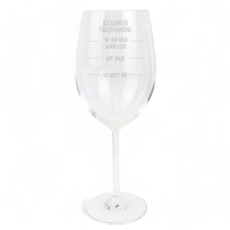 XL Weinglas Stimmungsbarometer mit Namensgravur